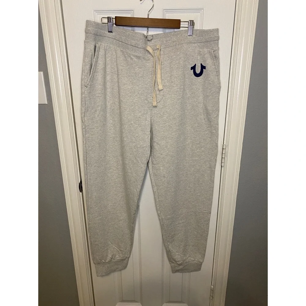 True Religion‎ NWT Mens XXL Sweatpants Joggers Gray Heather Casual Lounge